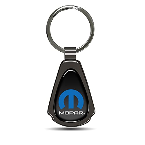 Ipick Image Made Black Dome Shinning Dark Gunmetal Metal Teardrop Key Chain With Logo For Mopar Logo #TOP14