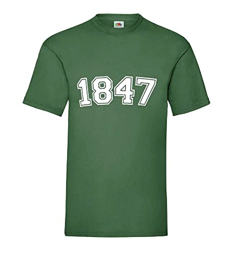 T-shirt pour homme 1847 vert bouteille XXXL en coton confortable