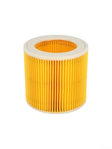 Filtro de repuesto para aspiradora Karcher compatible con A2004 A2054 A2204 A2656 WD2.250 WD3.200 WD3 Series Sistema profesional de recogida de polvo amarillo 12 x 11.5 cm (1 unidad)