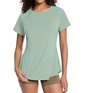 Loovoo Workout Shirts for Women Crew Neck Casual Yoga Wicking T-Shirt Athletic Top Round Neck