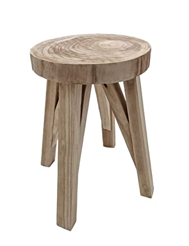Taburete de madera natural, 40 cm, madera maciza natural, taburete para niños, taburete de flores, mesa auxiliar