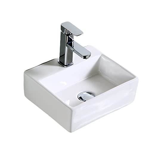 QI&YI Bathroom Vanity Ceramic Vessel Sink Wall Mount Small Half Bathroom Corner Basin Faucet Pop up Drain Combo … QI&YI Bathroom Vanity Ceramic Vessel Sink Wall Mount Small Half Bathroom Corner Basin Faucet Pop up Drain Combo …
