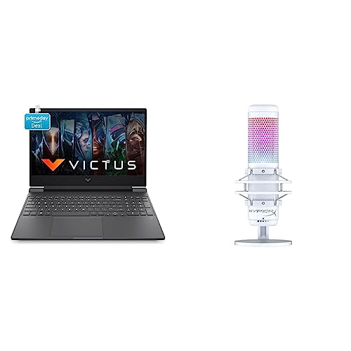 Image of HP Victus Gaming 12th Gen Intel Core i5 12450H Processor 15.6 inch(39.6 cm) FHD Gaming Laptop & Quadcast S White