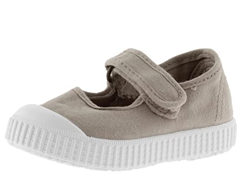 Victoria Ballerines Unisexe 1915 Toile Teintée Drec & Bande Auto-Agrippante & Bout Renforcé 136605 pour Enfants Beige 29