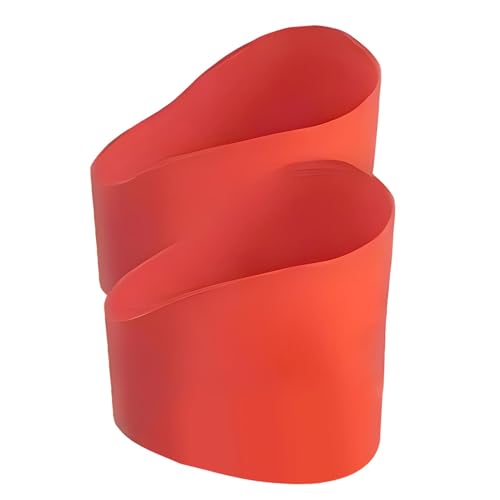 子供用靴ひも - クリートレースカバー、サッカーレースバンド | フットボール 男女兼用 ハイグリップ 足保護 トレーニングベルト 滑り止め 滑り止め スポーツシューズ保護 シリコン レースバンド サッカースパイク, レッド , 2.44in