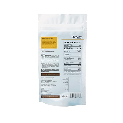 Image of SHROOTS Dehydrated Green Chilli | 100% Natural Dried Green Chilies | Perfect for Cooking, Seasoning and Spice Mixes | 80g Each, Pack Of 3