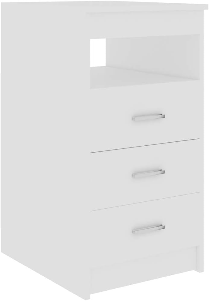 White Engineered Wood Drawer Cabinet Compact Storage Cabinet with Matte Finish 19.7 x 15.7 x 29.9 in for Bedroom Office Use Storage Locker Home Organization