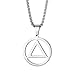 vicima Sobriety Necklace for Men Stainless Steel AA Recovery Triangle Necklace Sobriety Gifts for Men (Silver)