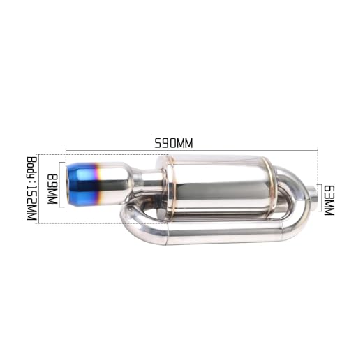 Bajante y silenciador universal L1SZ603b fabricado en acero inoxidable anticorrosión 2