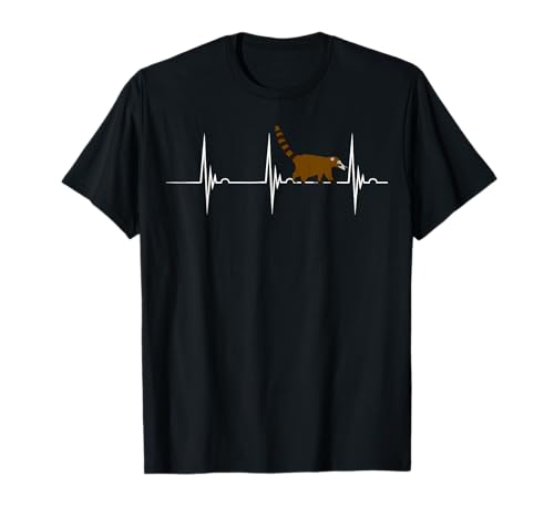 Coati Heartbeat Raccoon EKG Pulseline Camiseta