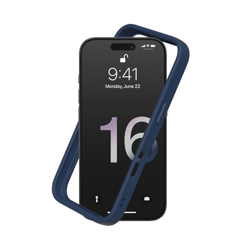 Bumper CrashGuard iPhone 16 Pro RhinoShield absorption des chocs bleu marine