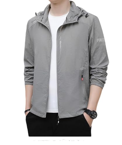 Chaqueta para hombre con capucha ajustable y bolsillos con cremallera miniatura 1