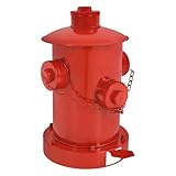 JAYEUW Fire Hydrant Trash Can Retro Outdoor Trash Can with Lid, Metal Garbage Can with 2.5L Inner Bucket Indoor Outdoor Waste Bins for Kitchen Park Garden (Red)