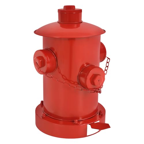 Caneca de Basura Retro con Tapa Diseño Hidrante de Incendios