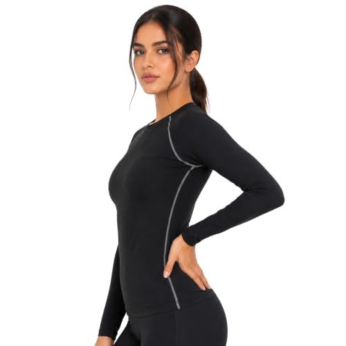 Image of NEVER LOSE Women Compression T-Shirt Top Plain Athletic Fit Multi Sports Cycling, Cricket, Football, Badminton, Gym