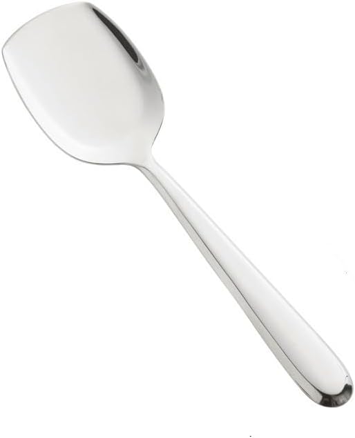 Silverware Flatware Set, 1/4/6/8/10/12 Pieces Creative Stainless Steel Spoons Thickened Square Head Flat Bottom Spoons Household Soup Spoons(Color:Silver,Size:4 Pieces)