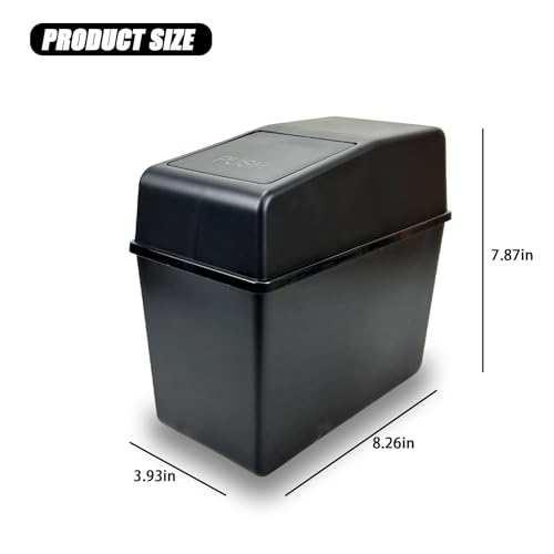 Image of Portable Car Trash Can with Lid - Multi-Functional Waterproof Debris Box for Cars, Home, and Office - 8.2 inch inch x 7.8 inch inch x 3.9 inch inch - Odorless and Convenient Waste Storage Solution, Black