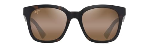 Maui Jim Honua AF Cat Eye Sunglasses, Matte Dark Havana/Hcl Bronze Polarized, Extra Large