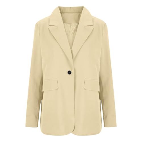 Blazers for Women 2025 Fall Cardigan Lapel Button Down Solid Suit Jacket with Lined Office Work Clothes4