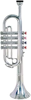 Bontempi 32 4231 Trompete mit 4 farbigen Tasten/Noten, Silber