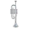 Bontempi 32 4231 trompet met 4 gekleurde toetsen/notities, zilver