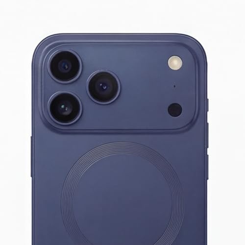 Image of amazon basics Premium Mag-Safe Case for iPhone 17 Pro | Shockproof & Anti-Scratch Cover | Soft Silicone with Wireless Charging | Camera Lens Guard - Blue