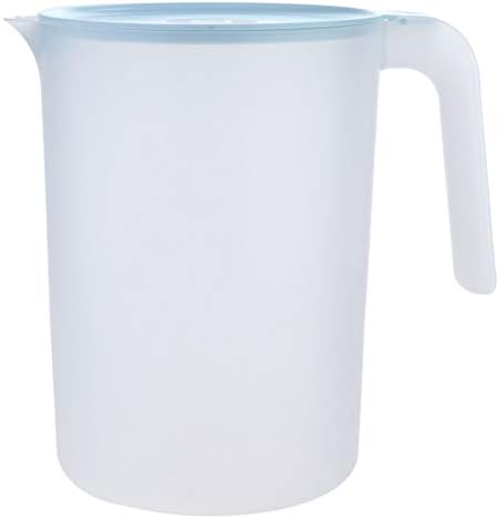 BESTonZON Water Jug,Big Plastic Pitcher with Lid and Handle,Juice Beverage Jug 1Pc 2000ML (Blue)