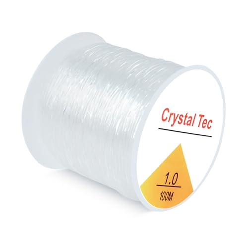 SUTOUG Cordón elástico de 1 mm para Pulseras, 100 m, de Cristal, para Pulseras, Abalorios, Joyas, Manualidades, Pulseras, Collares