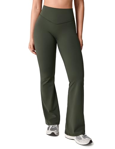 Hugcurve No Front Seam High Waisted Flare Leggings for Women Bootcut Yoga Pants Buttery Soft - 29.5''/31.5''/33.5''