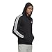 adidas Men's Essentials 3-Stripes French Terry Hoodie, Black/White, Large