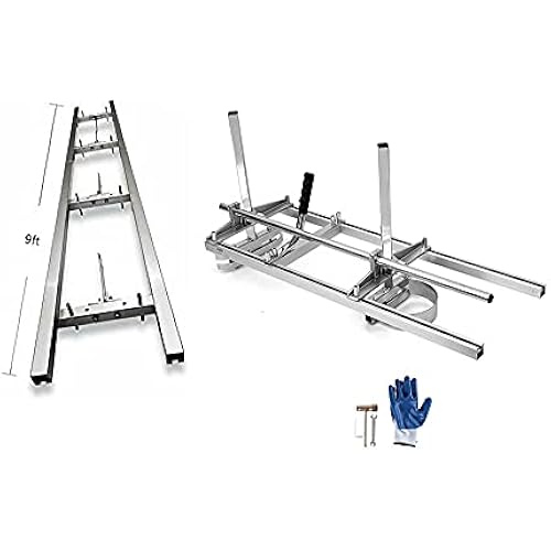 Portable Chainsaw Mill 36 Inches Planking Milling Bar Size 14 Inches to 36 Inches,with 9Ft Rail Mill Guide System