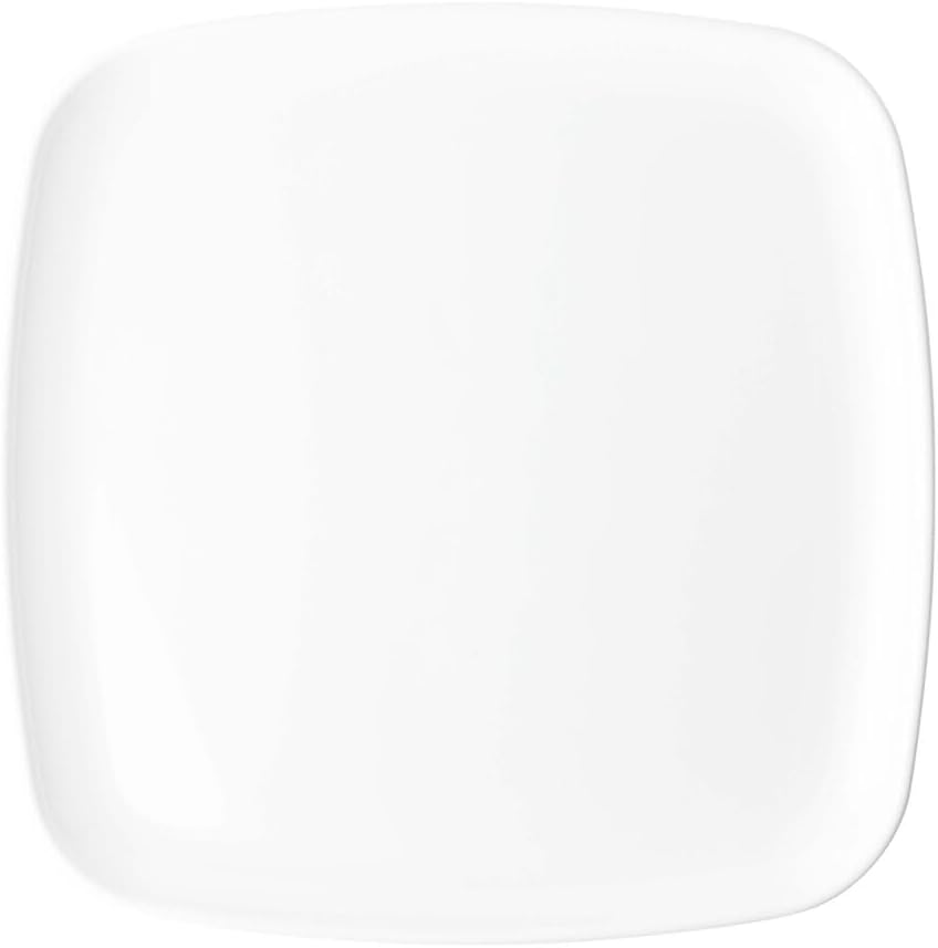 EcoQuality 12" inch Disposable Square White Plastic Serving Plates, China Like Party Plates, Heavy Duty Dinner Serving Plate, Platter, Weddings, Baby Showers, Catering, Non Toxic (8)