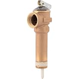 Cash Acme 3/4 Inch NCLX-A Temperature and Pressure Relief Valve, Push to Connect Brass Plumbing Fittings, Copper, CPVC Pipe, 150 PSI, 21714-0150