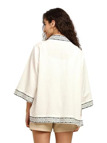 Image of KE KANHA EXPORTS Shrugs for Women Stylish | Cover up on Jeans Tops for Women | Western Beach Outfits | Summer Clothes | Kimono FREE Scrunchie Included