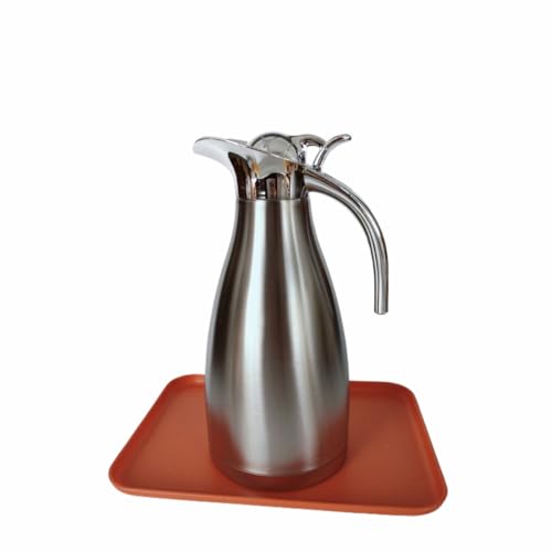 68 Oz Large Stainless Steel Thermal Coffee Carafe for Keeping Hot or Cold Beverage Dispenser, Double Walled Vacuum Insulated Thermos Pot Server for Tea, Keep Hot Water for 12 Hours (Silver 2L)