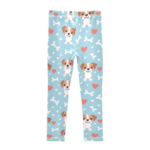 Dog Bone Heart Girls Leggings,Workout Leggings for Girls Toddler Athletic Legging Size for 3-10T2