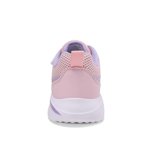 Hxiclrm Hallenschuhe Mädchen Turnschuhe Mädchen Sportschuhe Für Kinder Sneaker Atmungsaktiv Laufschuhe Rosa Lila 34EU
