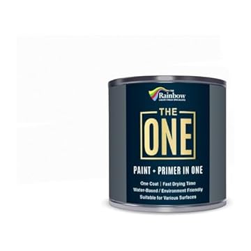 THE ONE All-In-One Paint & Primer - White Satin, 250 ml | Multi-Surface 1 Coat Formula | Easy Indoor & Outdoor Decorating for Home & Garden Walls, Floors & Furniture | Durable, Water-Based & Low VOC