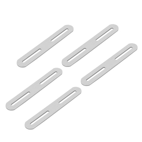5 PCS 6.06in/0.94in Flat Mending Plates, Straight Brace Brackets with Slots, Stainless Steel Repair Plates Strap Fixing Bracket Connector for Shelf