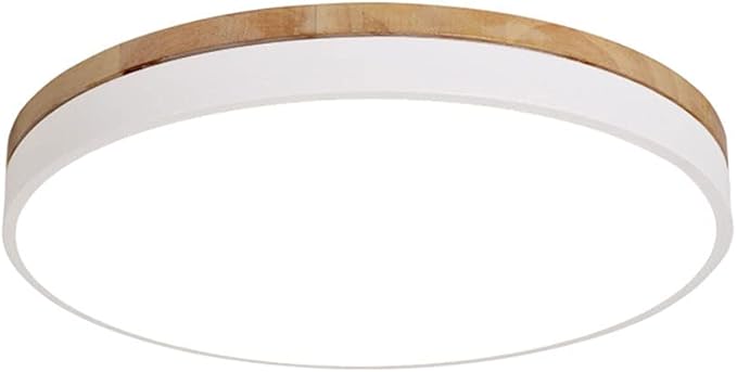 CSSYKV LED-plafondlamp Slaapkamer Near The Plafond Inbouw Plafondlamp Tri-tone Light 3000k/4000k/6500k Platte Moderne Ronde Verlichtingsarmatuur Kleur Macaron Metaal Hout Acryl Lamp