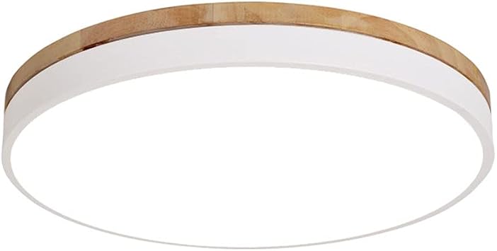 Bedroom LED Ceiling Light Near The Ceiling Flush Mount Ceiling Light Tri-Tone Light 3000k/4000k/6500k Flat Modern Round Lighting Fixture Color Macaron Metal Wood Acrylic Lamp