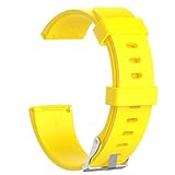Ligero, cómodo de llevar. Funnyrunstore correa de reloj de silicona de color sólido moda mujer hombres correa de muñeca banda adecuada para Fitbit Versa Lite/Versa amarillo