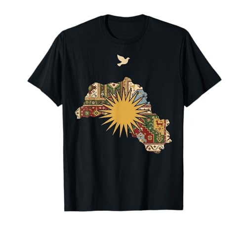 Kurdistan Karte Flagge Erbe Ethnischer Stolz Kurdische Kultur T-Shirt