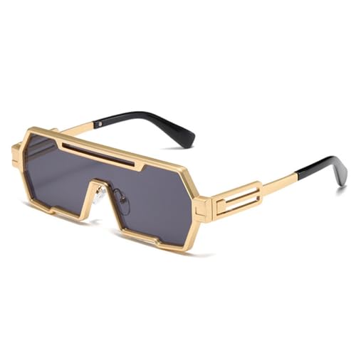 Lunettes de soleil Vintage métal Punk LVTFCO miroir gris doré