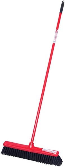 Red Gorilla Broom Sweeping Brush Hard Bristles Wide 50cm Head Weather Resistant for Indoors Outdoors 1.5m Long (Red)