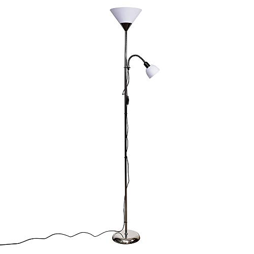 MiniSun | Modern Black Brushed 2 Way Mother/Father and Child Floor Lamp | Floor Lamps & Torchieres, Home Décor & Improvement Essential | Includes LED Bulbs