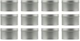 Cornucopia 8-Ounce Round Metal Tins (12-Pack); for Candles, Arts & Crafts, Storage & More