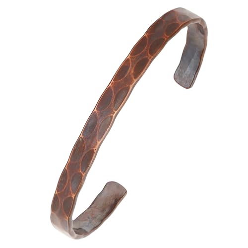 Image of Art Of Creation Pure Copper Bracelet handmade Solid Cuff for Men and Women Plain Bangle Adjustable Carpal Kada | for Unisex