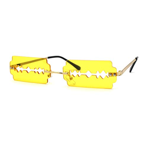 Image of SA106 Razor Blade Shape Funky Hipster Rimless Sunglasses