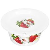 Housoutil Ciotola Smaltata Retrò con Coperchio 12 CM Contenitore Multiuso per Conservare Strutto e Zuppa Bacinella Decorativa Vintage per Cucina e Conservazione Alimenti